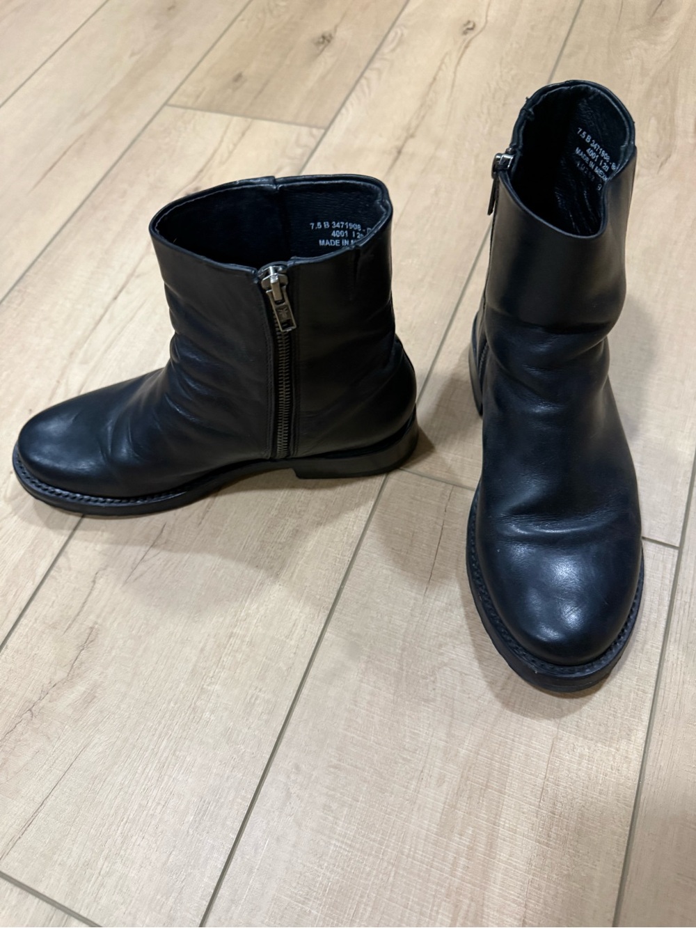 Frye Veronica Inside Zip Leather  6” Shaft 1” Heel Midi Boots Black Size 7.5